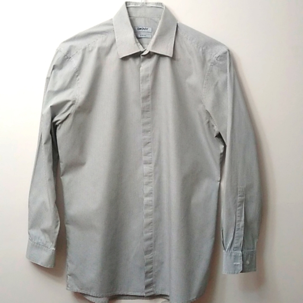 DKNY Long Sleeve Shirt, Gray, 15-1/2 / 32-33